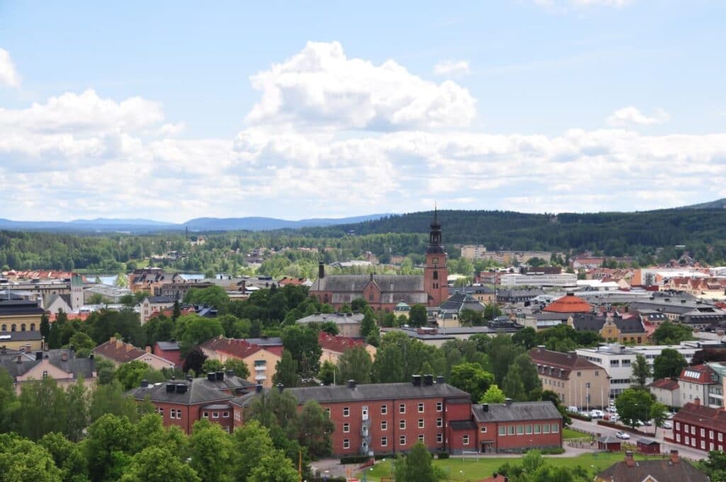 Vy från Stora Kopparbergs kyrka