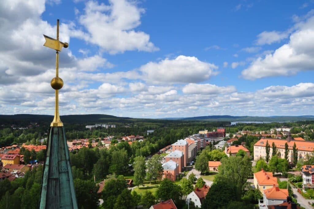 Vy från Stora Kopparbergs kyrka